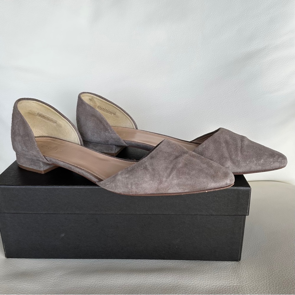 J. Crew Women's Gray Suede D’Orsay Flats - US 10